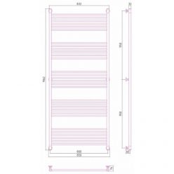 Полотенцесушитель водяной Сунержа Богема+ 31-0220-1980, высота 190 см, ширина 80 см, универсальное подключение, цвет матовый черный