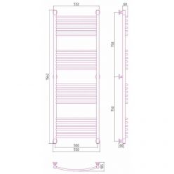 Полотенцесушитель водяной Сунержа Богема+ 30-0221-1550, высота 150 см, ширина 50 см, универсальное подключение, цвет матовый белый