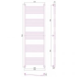 Полотенцесушитель водяной Сунержа Флюид+ 31-0222-1960, высота 190, ширина 60 см, универсальное подключение, цвет матовый черный