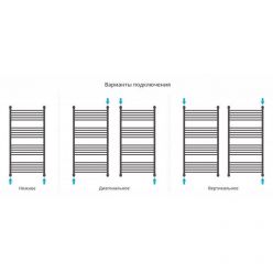 Полотенцесушитель водяной Сунержа Богема+ 071-0223-1260, высота 120 см, ширина 60 см, универсальное подключение, с полкой, цвет сатин
