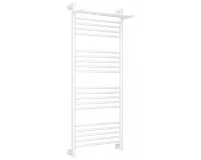 Полотенцесушитель водяной Сунержа Богема+ 12-0223-1250, высота 120 см, ширина 50 см, универсальное подключение, с полкой, цвет белый