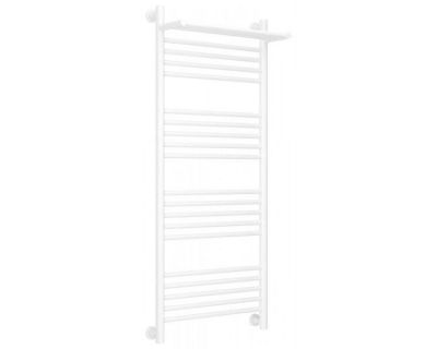 Полотенцесушитель водяной Сунержа Богема+ 30-0223-1250, высота 120 см, ширина 50 см, универсальное подключение, с полкой, цвет матовый белый