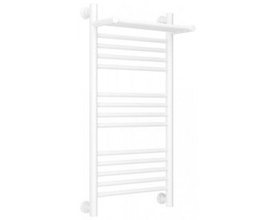 Полотенцесушитель водяной Сунержа Богема+ 30-0223-8040, высота 80 см, ширина 40 см, универсальное подключение, с полкой, цвет матовый белый