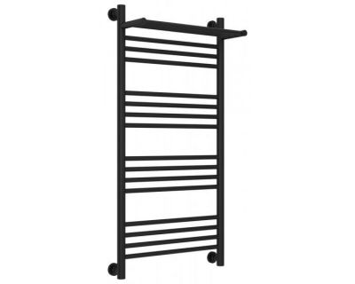 Полотенцесушитель водяной Сунержа Богема+ 31-0223-1050, высота 100 см, ширина 50 см, универсальное подключение, с полкой, цвет матовый черный