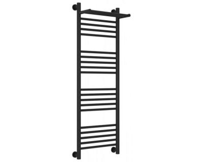 Полотенцесушитель водяной Сунержа Богема+ 31-0223-1240, высота 120 см, ширина 40 см, универсальное подключение, с полкой, цвет матовый черный