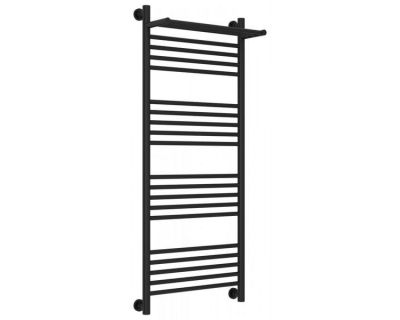 Полотенцесушитель водяной Сунержа Богема+ 31-0223-1250, высота 120 см, ширина 50 см, универсальное подключение, с полкой, цвет матовый черный