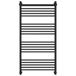 Полотенцесушитель водяной Сунержа Богема+ 31-0223-1260, высота 120 см, ширина 60 см, универсальное подключение, с полкой, цвет матовый черный