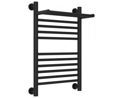 Полотенцесушитель водяной Сунержа Богема+ 31-0223-6040, высота 60 см, ширина 40 см, универсальное подключение, с полкой, цвет матовый черный
