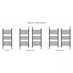Полотенцесушитель водяной Сунержа Богема+ 31-0223-8040, высота 80 см, ширина 40 см, универсальное подключение, с полкой, цвет матовый черный