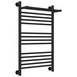 Полотенцесушитель водяной Сунержа Богема+ 31-0223-8050, высота 80 см, ширина 50 см, универсальное подключение, с полкой, цвет матовый черный
