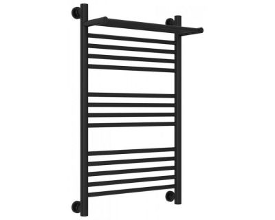 Полотенцесушитель водяной Сунержа Богема+ 31-0223-8050, высота 80 см, ширина 50 см, универсальное подключение, с полкой, цвет матовый черный