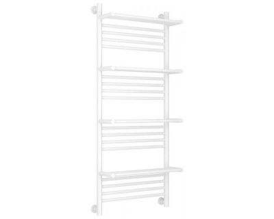 Полотенцесушитель водяной Сунержа Богема+ 12-0224-1250, высота 120 см, ширина 50 см, универсальное подключение, с 4 полками, цвет белый