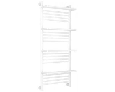 Полотенцесушитель водяной Сунержа Богема+ 30-0224-1250, высота 120 см, ширина 50 см, универсальное подключение, с 4 полками, цвет матовый белый