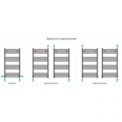 Полотенцесушитель водяной Сунержа Аркус 071-0251-1050, высота 100 см, ширина 50 см, универсальное подключение, цвет сатин