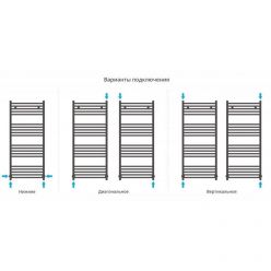 Полотенцесушитель водяной Сунержа Аркус 30-0251-1250, высота 120 см, ширина 50 см, универсальное подключение, цвет матовый белый