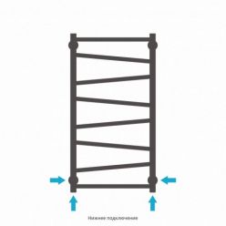 Полотенцесушитель водяной Сунержа Сирокко 071-0253-8040, высота 80 см, ширина 40 см, нижнее подключение, цвет сатин
