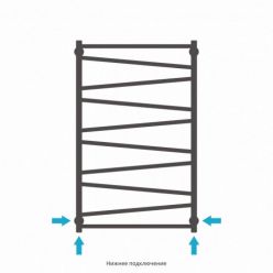 Полотенцесушитель водяной Сунержа Сирокко 15-0253-1060, высота 100 см, ширина 60 см, нижнее подключение, цвет тёмный титан муар