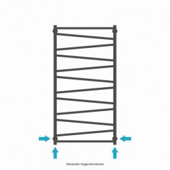Полотенцесушитель водяной Сунержа Сирокко 15-0253-1260, высота 120 см, ширина 60 см, нижнее подключение, цвет тёмный титан муар