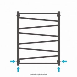 Полотенцесушитель водяной Сунержа Сирокко 15-0253-8040, высота 80 см, ширина 40 см, нижнее подключение, цвет тёмный титан муар