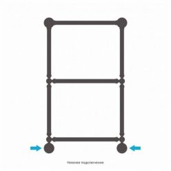 Полотенцесушитель водяной Сунержа Ренессанс 1304 12-0280-8650, высота 86 см, ширина 50 см, нижнее подключение, цвет белый