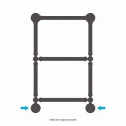 Полотенцесушитель водяной Сунержа Ренессанс 1304 30-0280-6640, высота 66 см, ширина 40 см, нижнее подключение, цвет матовый белый