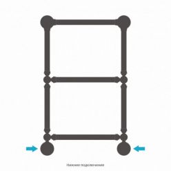 Полотенцесушитель водяной Сунержа Ренессанс 1386 071-0281-6640, высота 66 см, ширина 40 см, нижнее подключение, с полкой, цвет сатин