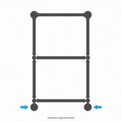 Полотенцесушитель водяной Сунержа Ренессанс 1386 071-0281-8650, высота 86 см, ширина 50 см, нижнее подключение, с полкой, цвет сатин