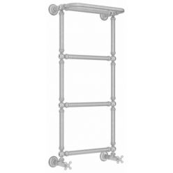 Полотенцесушитель водяной Сунержа Ренессанс 1386 071-0281-9640, высота 96 см, ширина 40 см, нижнее подключение, с полкой, цвет сатин