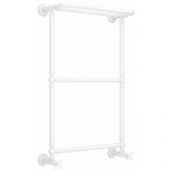 Полотенцесушитель водяной Сунержа Ренессанс 1386 12-0281-8650, высота 86 см, ширина 50 см, нижнее подключение, с полкой, цвет белый