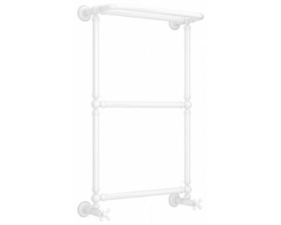 Полотенцесушитель водяной Сунержа Ренессанс 1386 12-0281-8650, высота 86 см, ширина 50 см, нижнее подключение, с полкой, цвет белый