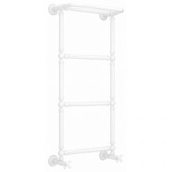 Полотенцесушитель водяной Сунержа Ренессанс 1386 12-0281-9640, высота 96 см, ширина 40 см, нижнее подключение, с полкой, цвет белый