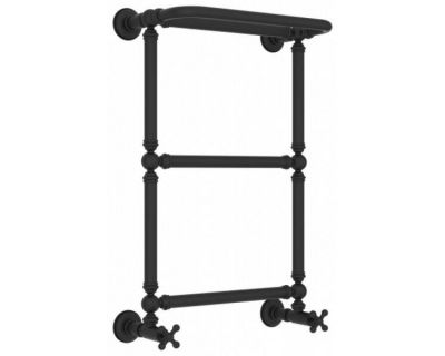 Полотенцесушитель водяной Сунержа Ренессанс 1386 15-0281-6640, высота 66 см, ширина 40 см, нижнее подключение, с полкой, цвет тёмный титан муар