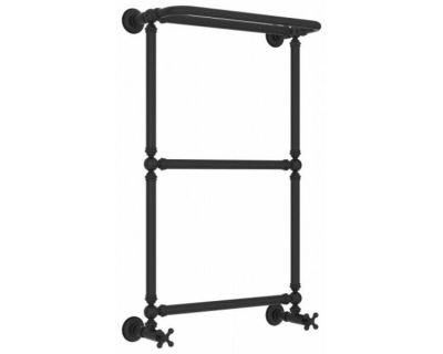 Полотенцесушитель водяной Сунержа Ренессанс 1386 15-0281-8650, высота 86 см, ширина 50 см, нижнее подключение, с полкой, цвет тёмный титан муар