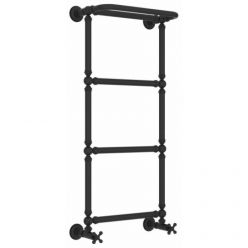 Полотенцесушитель водяной Сунержа Ренессанс 1386 15-0281-9640, высота 96 см, ширина 40 см, нижнее подключение, с полкой, цвет тёмный титан муар