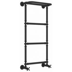 Полотенцесушитель водяной Сунержа Ренессанс 1386 15-0281-9640, высота 96 см, ширина 40 см, нижнее подключение, с полкой, цвет тёмный титан муар