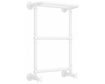 Полотенцесушитель водяной Сунержа Ренессанс 1386 30-0281-6640, высота 66 см, ширина 40 см, нижнее подключение, с полкой, цвет матовый белый