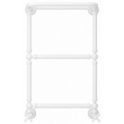 Полотенцесушитель водяной Сунержа Ренессанс 1386 30-0281-6640, высота 66 см, ширина 40 см, нижнее подключение, с полкой, цвет матовый белый