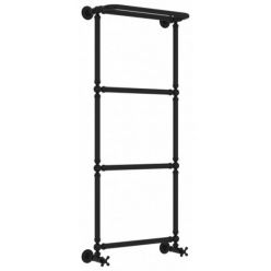 Полотенцесушитель водяной Сунержа Ренессанс 1386 31-0281-1250, высота 120 см, ширина 50 см, нижнее подключение, с полкой, цвет матовый черный