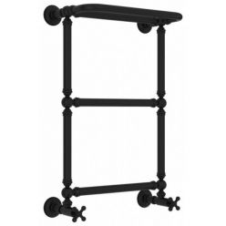 Полотенцесушитель водяной Сунержа Ренессанс 1386 31-0281-6640, высота 66 см, ширина 40 см, нижнее подключение, с полкой, цвет матовый черный