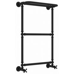 Полотенцесушитель водяной Сунержа Ренессанс 1386 31-0281-8650, высота 86 см, ширина 50 см, нижнее подключение, с полкой, цвет матовый черный