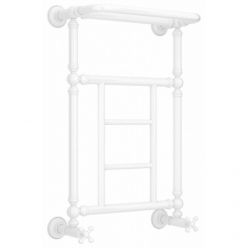 Полотенцесушитель водяной Сунержа Ренессанс 1452 12-0282-6640, высота 66 см, ширина 40 см, нижнее подключение, с полкой, цвет белый