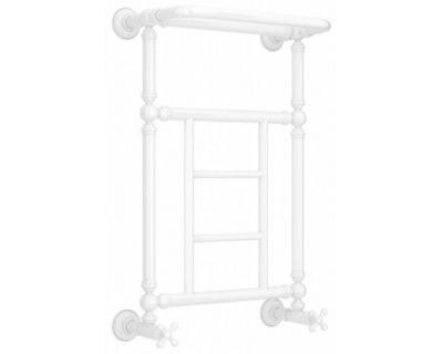 Полотенцесушитель водяной Сунержа Ренессанс 1452 12-0282-6640, высота 66 см, ширина 40 см, нижнее подключение, с полкой, цвет белый