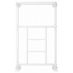 Полотенцесушитель водяной Сунержа Ренессанс 1452 12-0282-8650, высота 86 см, ширина 50 см, нижнее подключение, с полкой, цвет белый