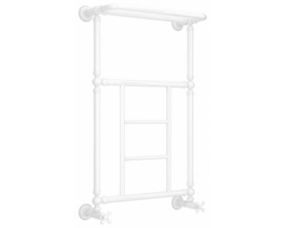 Полотенцесушитель водяной Сунержа Ренессанс 1452 12-0282-8650, высота 86 см, ширина 50 см, нижнее подключение, с полкой, цвет белый