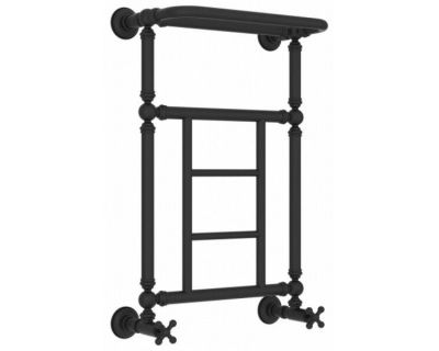 Полотенцесушитель водяной Сунержа Ренессанс 1452 15-0282-6640, высота 66 см, ширина 40 см, нижнее подключение, с полкой, цвет тёмный титан муар