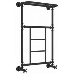 Полотенцесушитель водяной Сунержа Ренессанс 1452 15-0282-8650, высота 86 см, ширина 50 см, нижнее подключение, с полкой, цвет тёмный титан муар