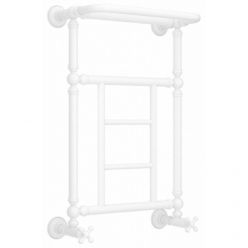 Полотенцесушитель водяной Сунержа Ренессанс 1452 30-0282-6640, высота 66 см, ширина 40 см, нижнее подключение, с полкой, цвет матовый белый