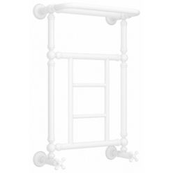 Полотенцесушитель водяной Сунержа Ренессанс 1452 30-0282-6640, высота 66 см, ширина 40 см, нижнее подключение, с полкой, цвет матовый белый