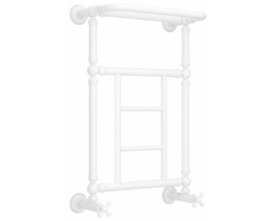 Полотенцесушитель водяной Сунержа Ренессанс 1452 30-0282-6640, высота 66 см, ширина 40 см, нижнее подключение, с полкой, цвет матовый белый