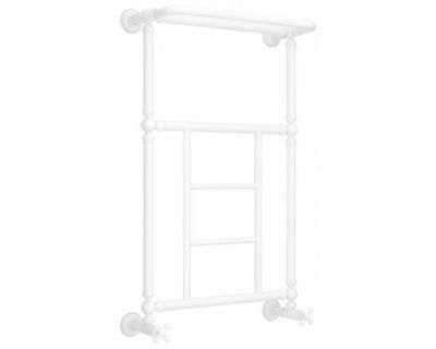 Полотенцесушитель водяной Сунержа Ренессанс 1452 30-0282-8650, высота 86 см, ширина 50 см, нижнее подключение, с полкой, цвет матовый белый